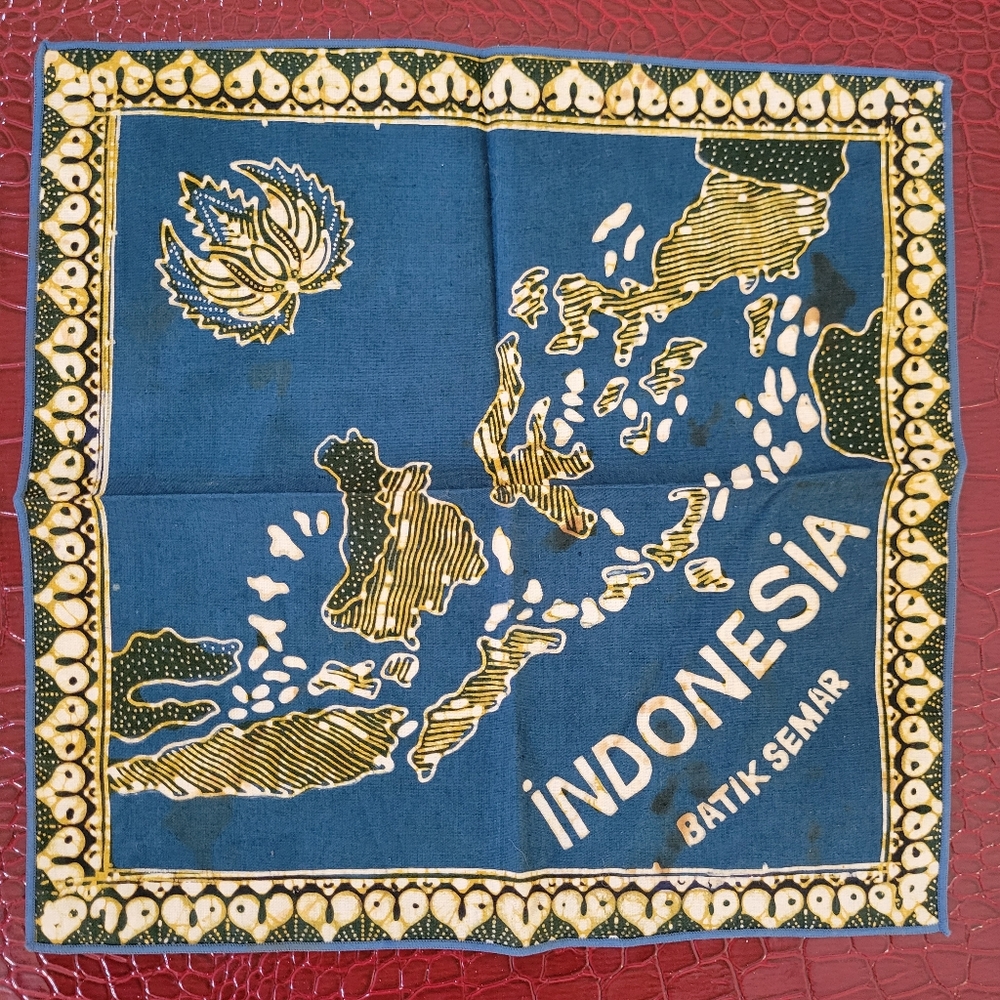 Vintage Indonesia Batik Semar Handkerchief ~ Napkin FINAL!